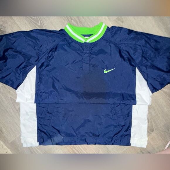 Nike Vintage Windbreaker Jacket Short Sleeve Blue - Picture 2 of 6